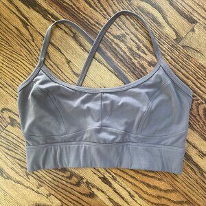 Varley Always Irena Cross-Back Sports Bra in Deep Charcoal Gray, Size: M